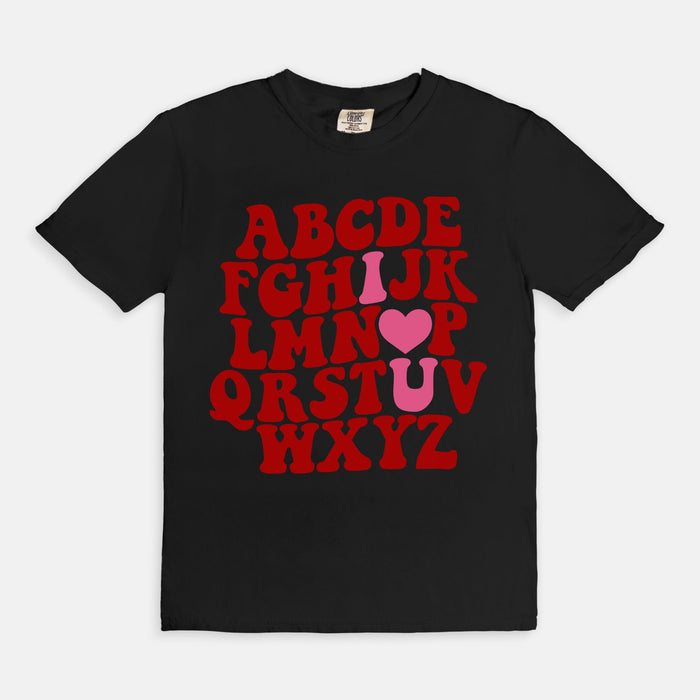 Valentine Alphabet Tee