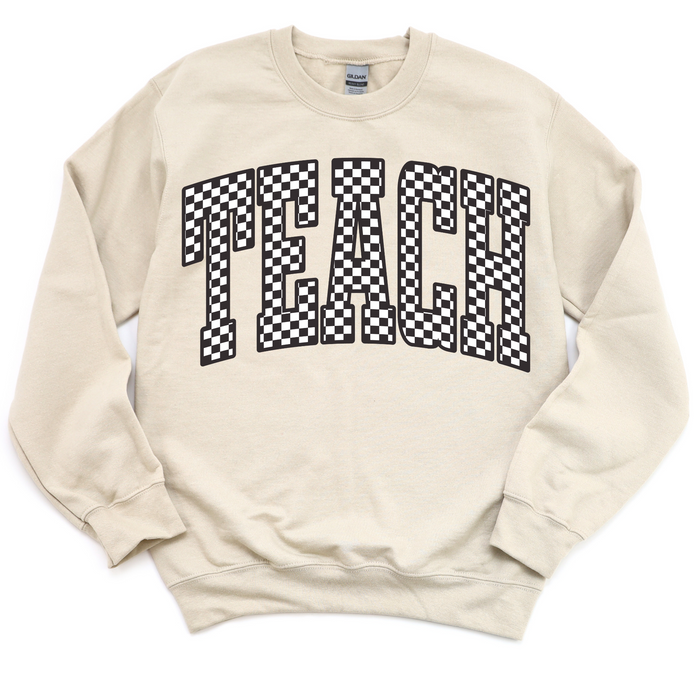 Checked Out Teach Crewneck Sweatshirt