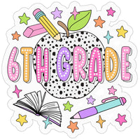 Bright + Spotty Sixth Grade Sticker