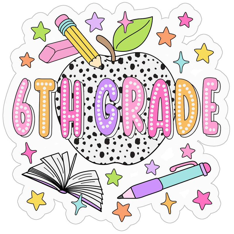 Bright + Spotty Sixth Grade Sticker