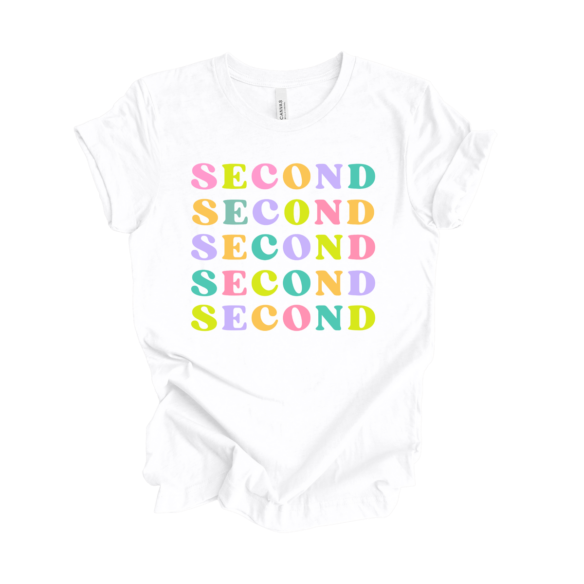 Second Grade Muted Rainbow Tee