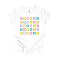 Second Grade Muted Rainbow Tee