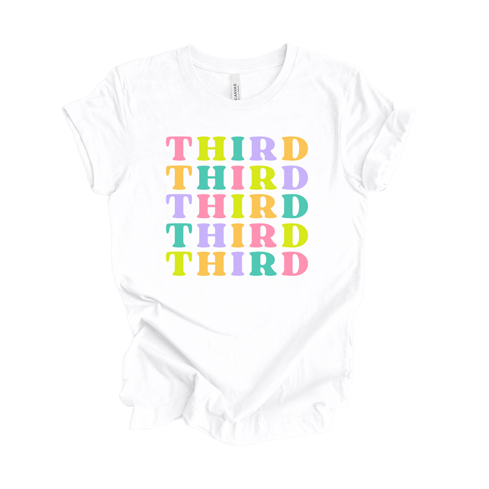 Third Grade Muted Rainbow Tee