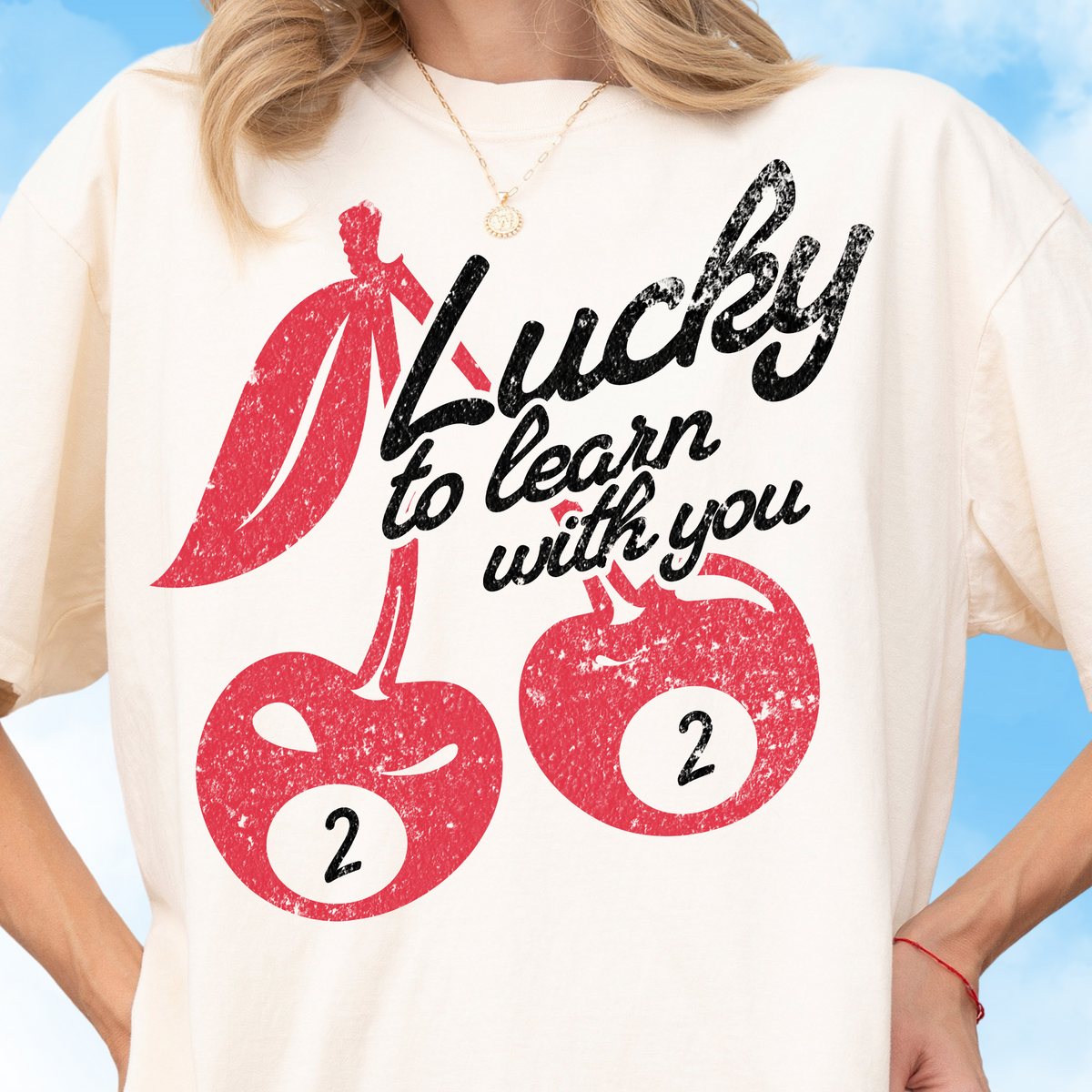 Lucky to Learn Second Grade Tee