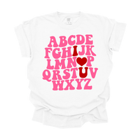 Pink Valentine Alphabet Tee