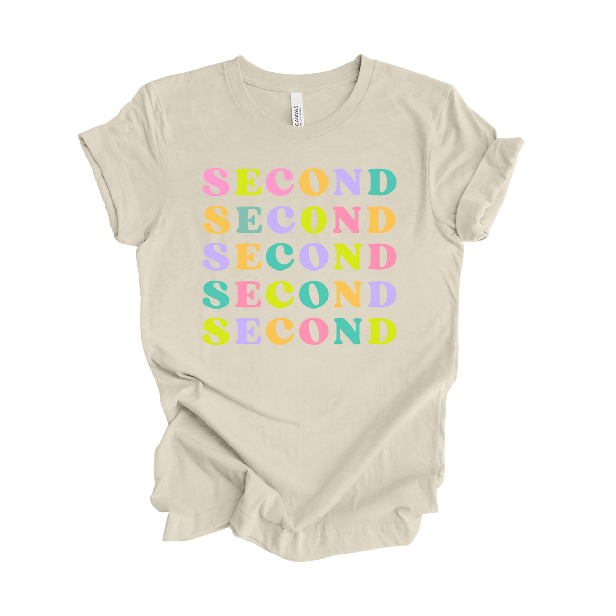 Second Grade Muted Rainbow Tee