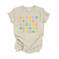 Second Grade Muted Rainbow Tee