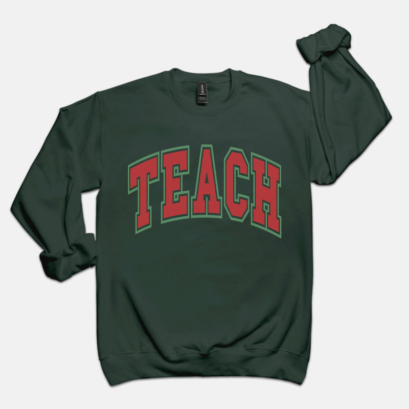 TEACH Varsity Holiday Crewneck Sweatshirt