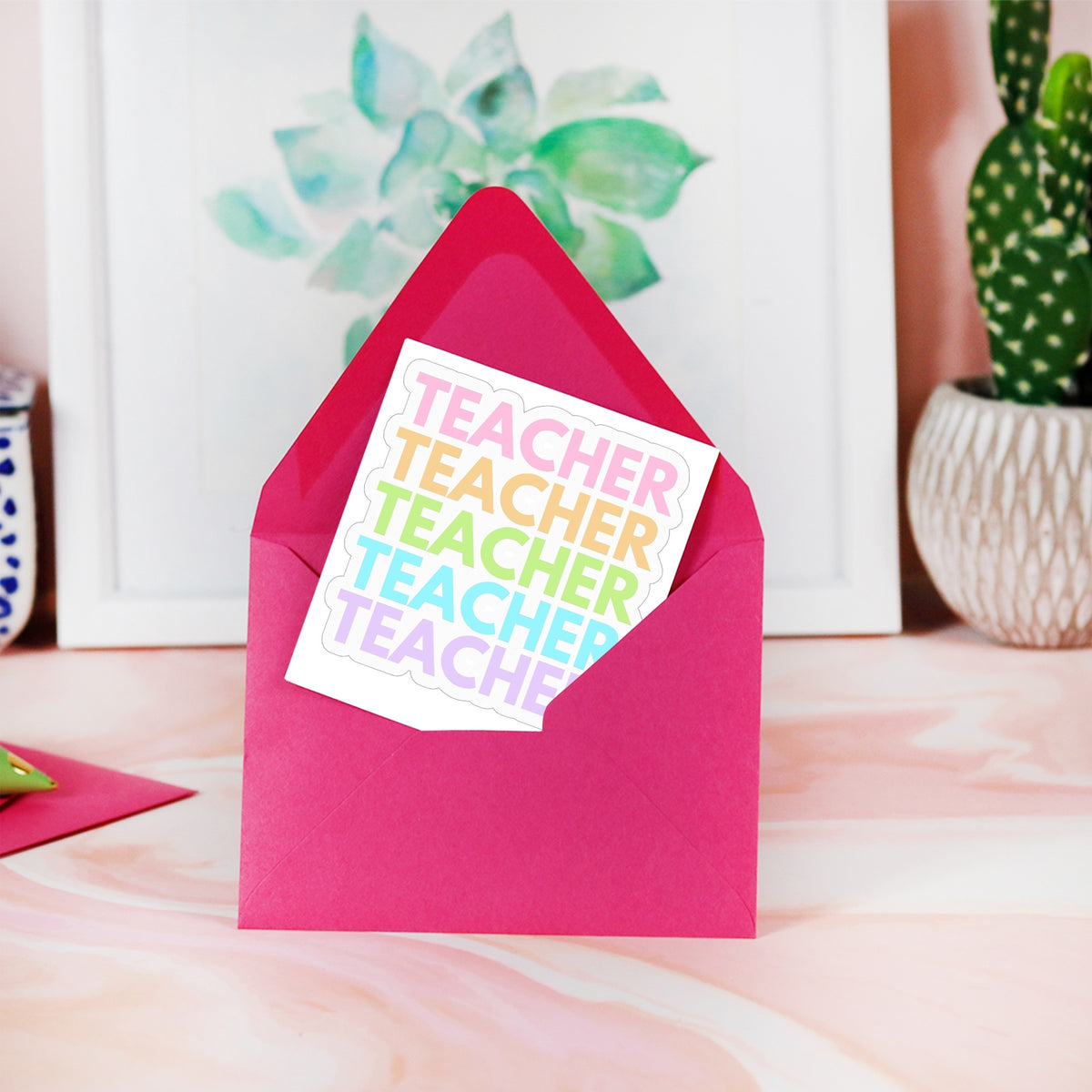 Teacher Rainbow Repeat Sticker