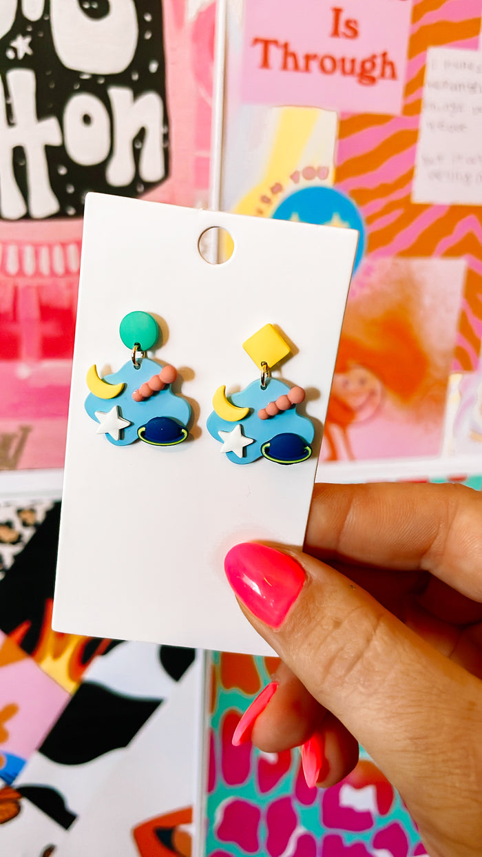 Abstract Space Earrings