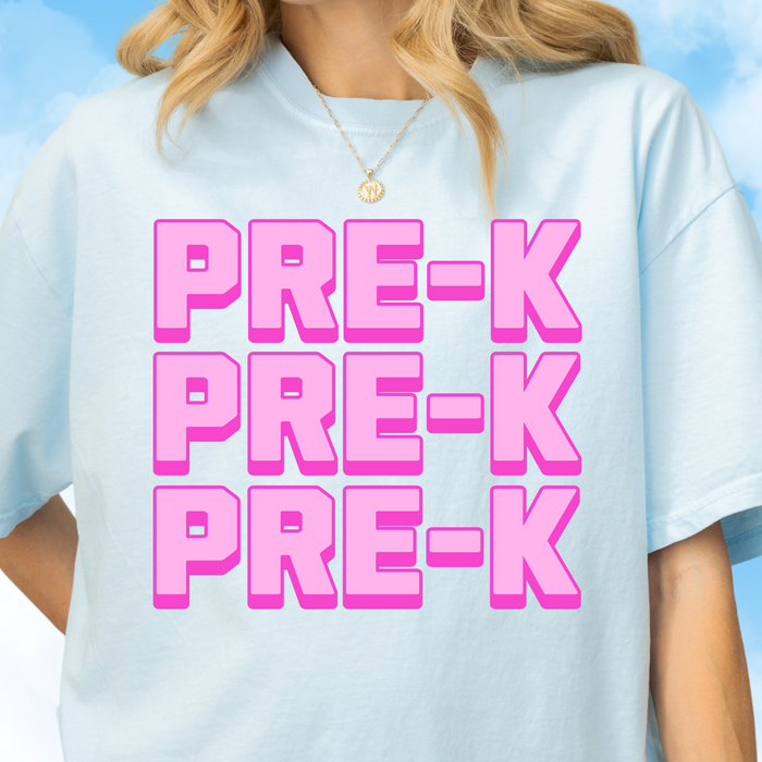 Pre-K Pink Colorblock Tee