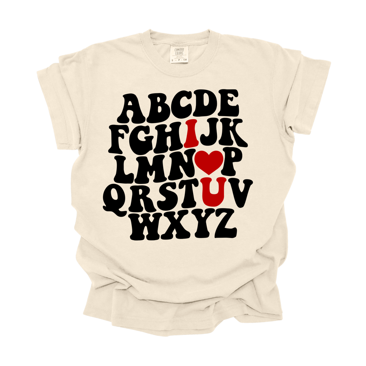 Black Valentine Alphabet Tee