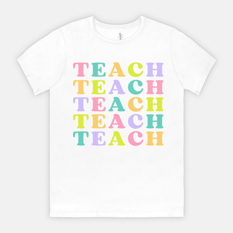 Teach Muted Rainbow Tee