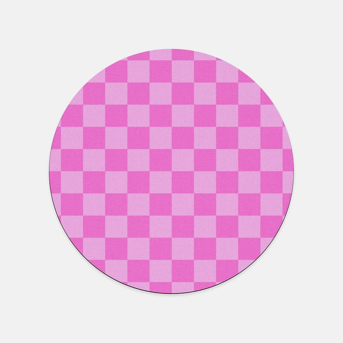 Pink Check Mouse Pad