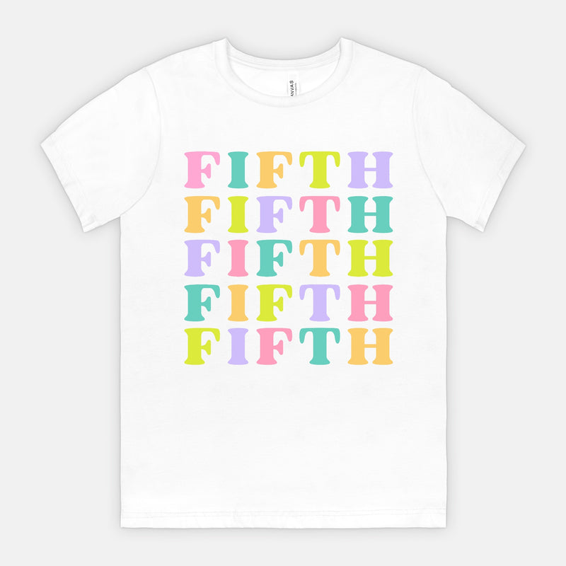 Fifth Grade Muted Rainbow Tee