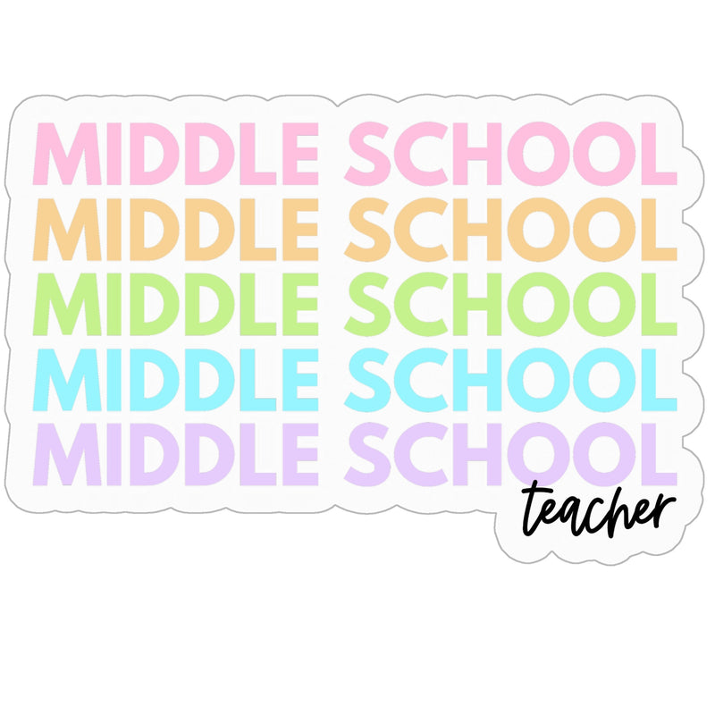 Middle School Rainbow Repeat Sticker