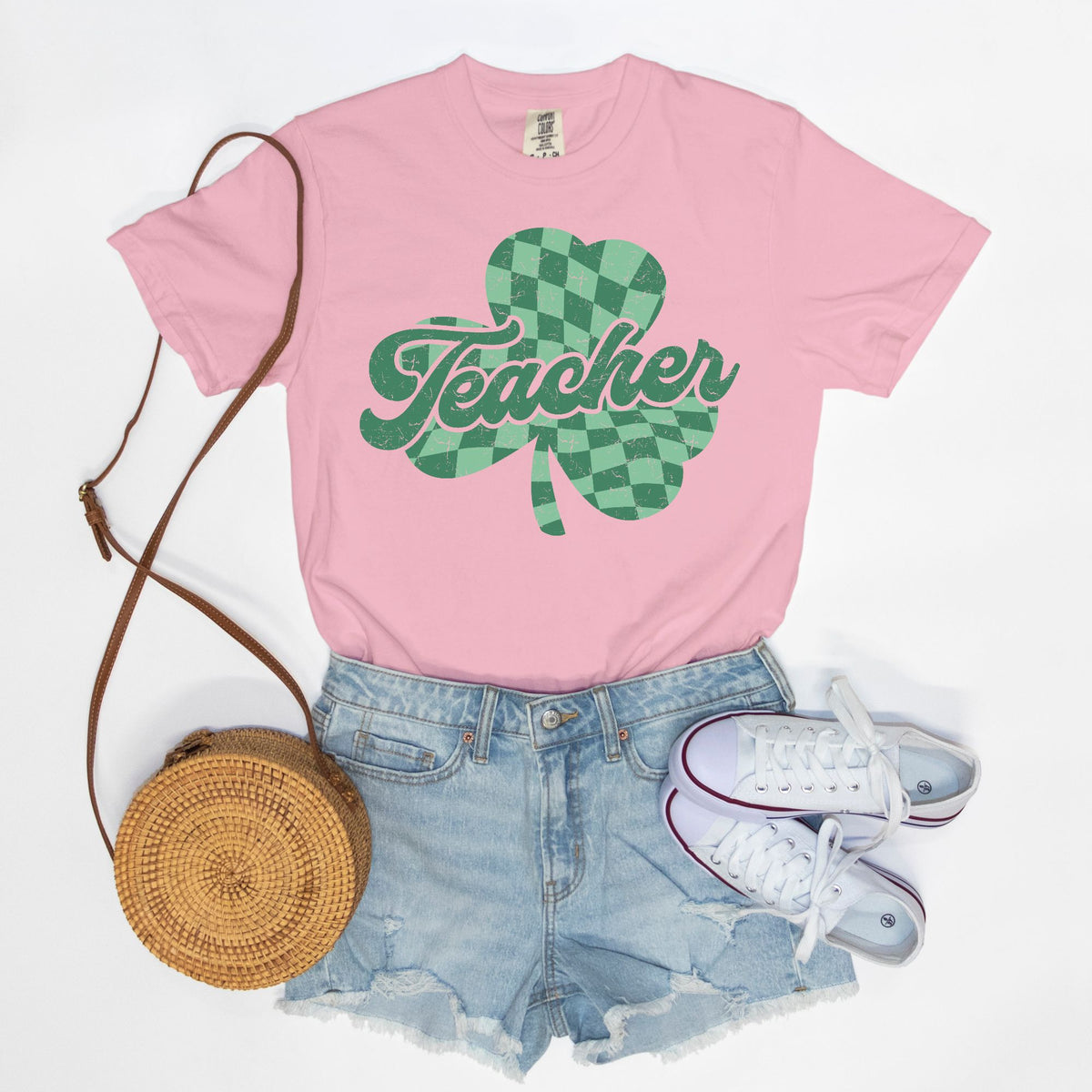 Distressed Teacher Clover Tee