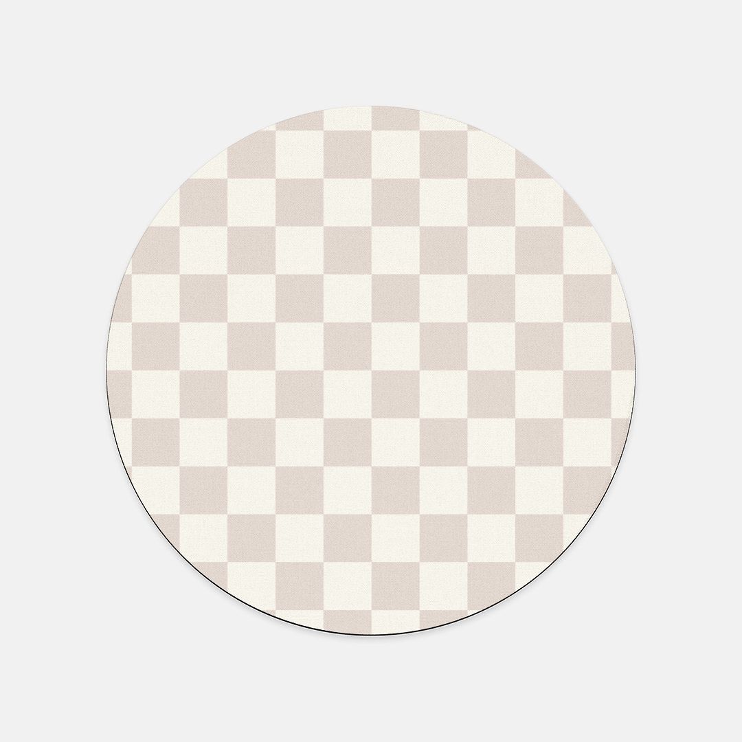 Neutral Check Mouse Pad