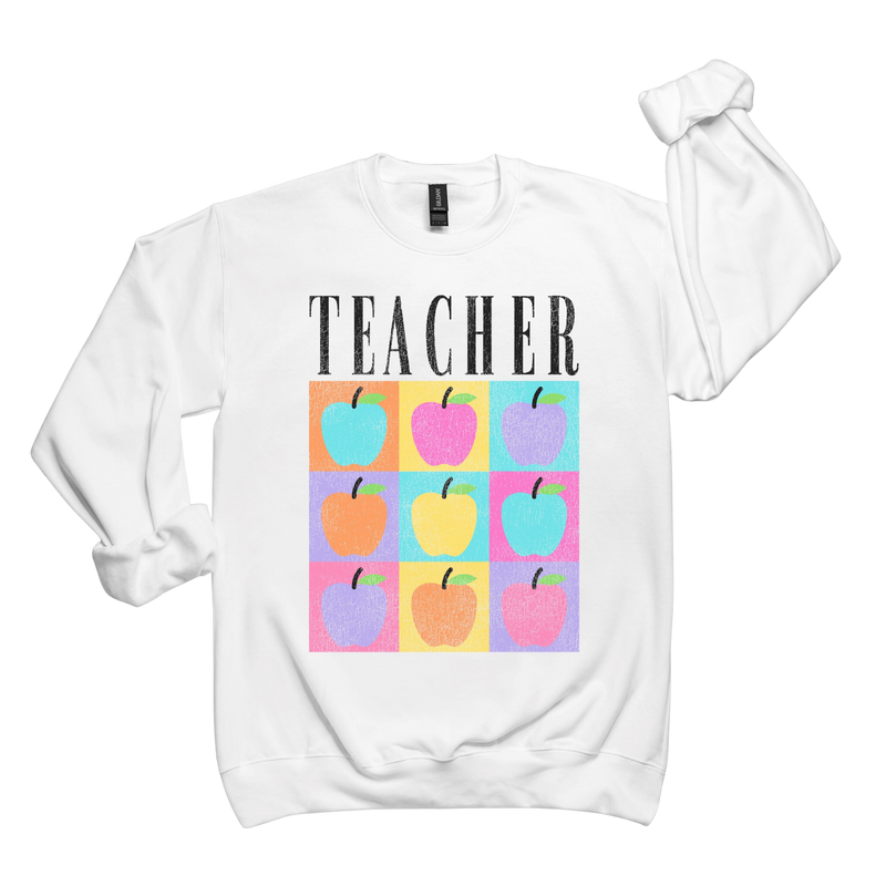 Teacher Colorblock Crewneck Sweatshirt