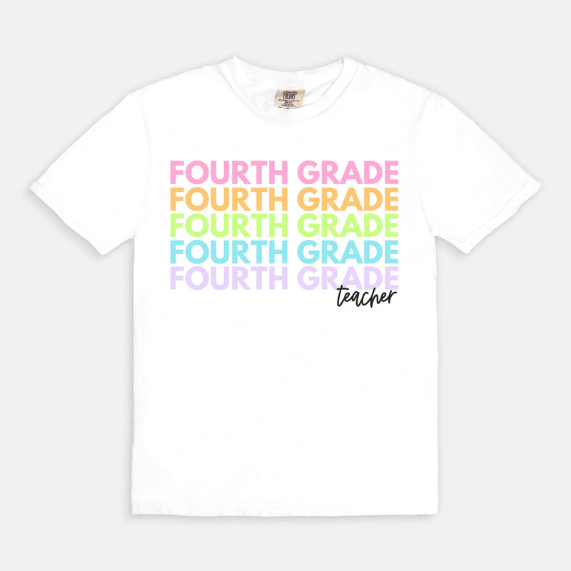 Fourth Grade Rainbow Repeat Tee