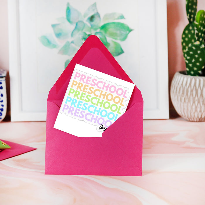 Preschool Rainbow Repeat Sticker