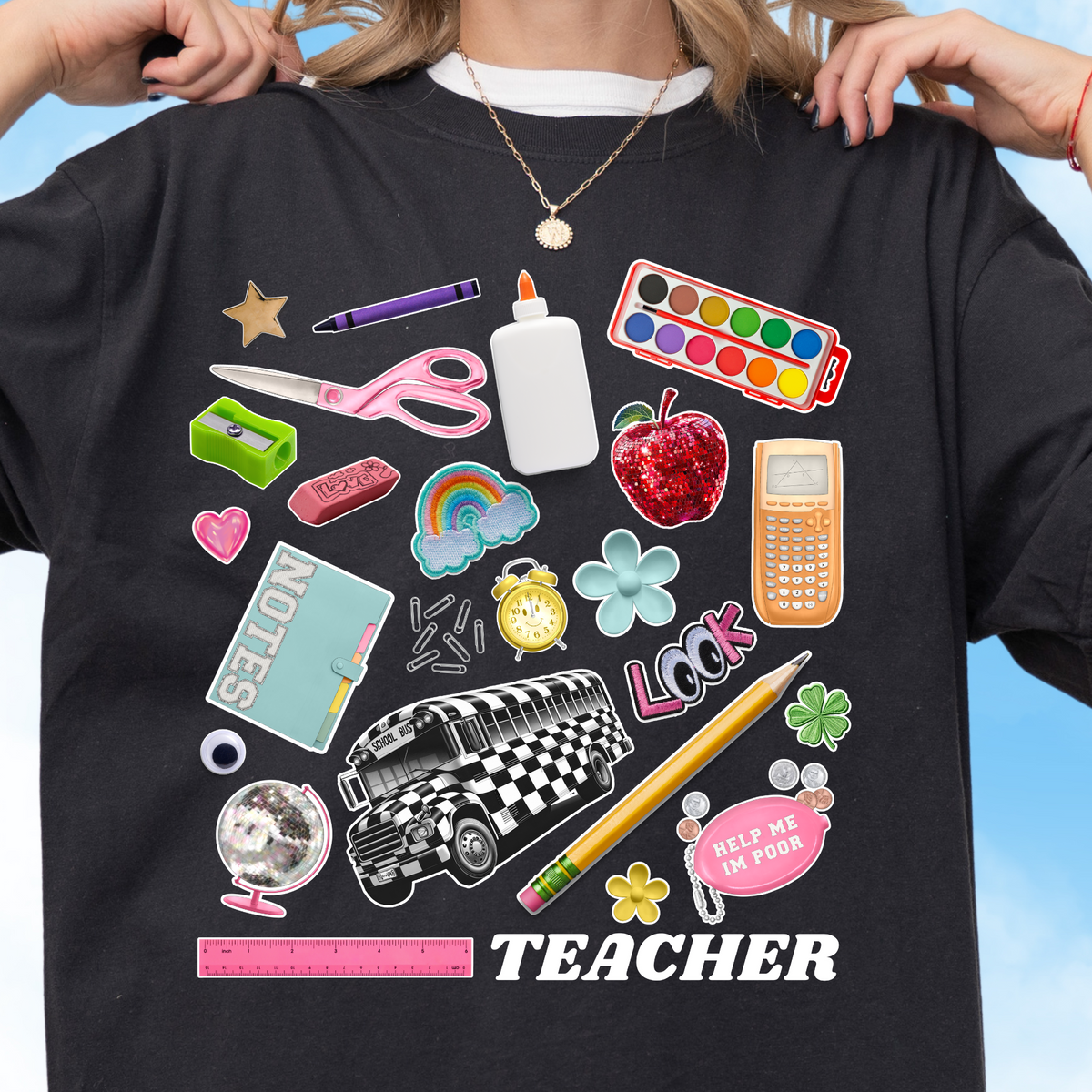 Teacher Supply Collage Tee