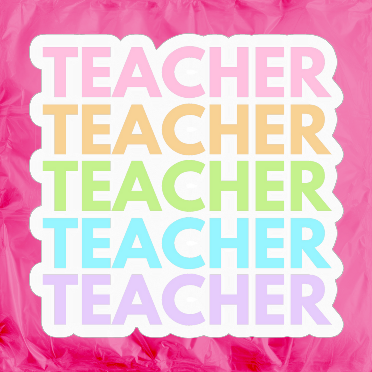 Teacher Rainbow Repeat Sticker