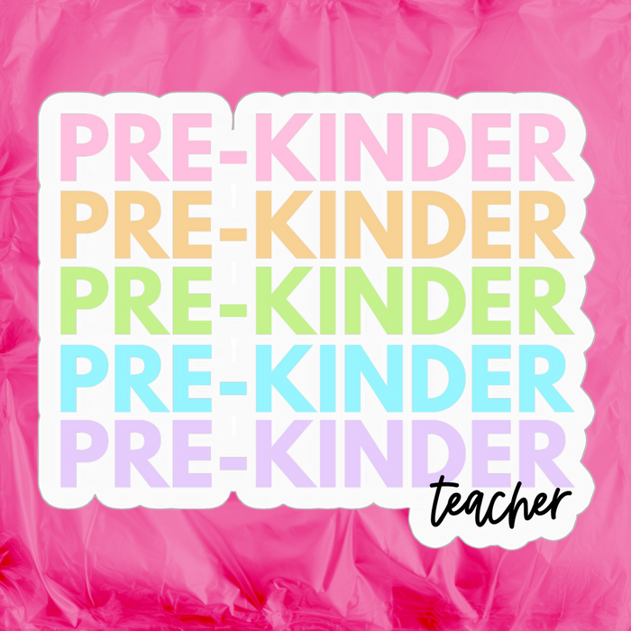 Pre-K Rainbow Repeat Sticker