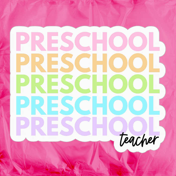 Preschool Rainbow Repeat Sticker