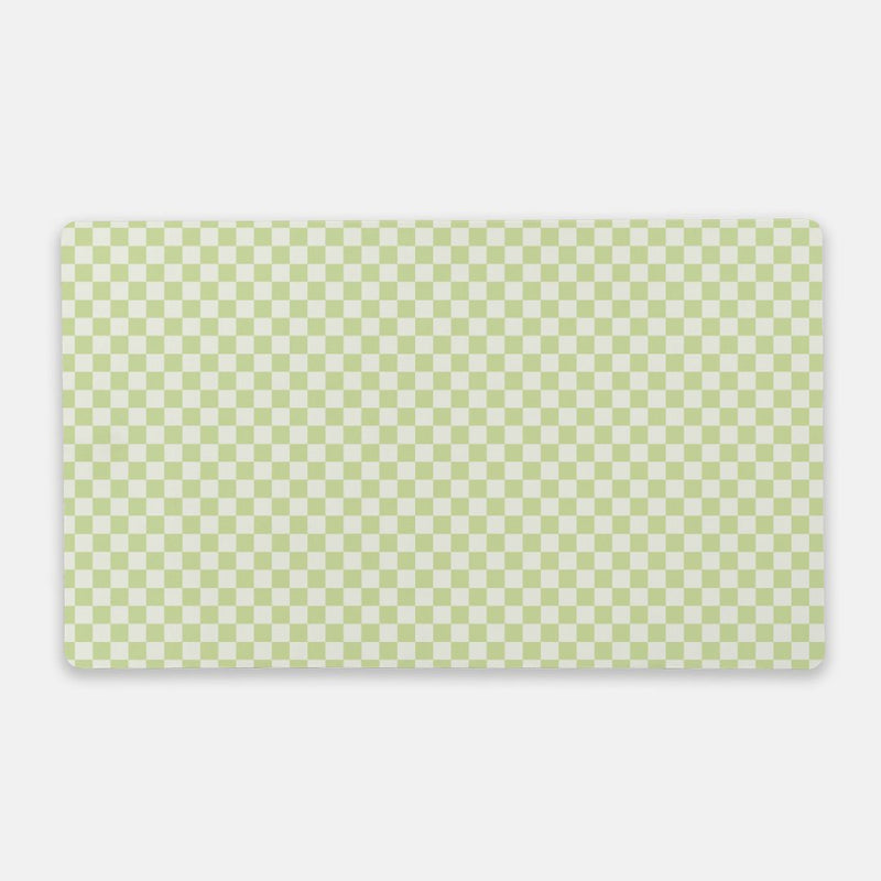 Lime Checkered Desk Mat