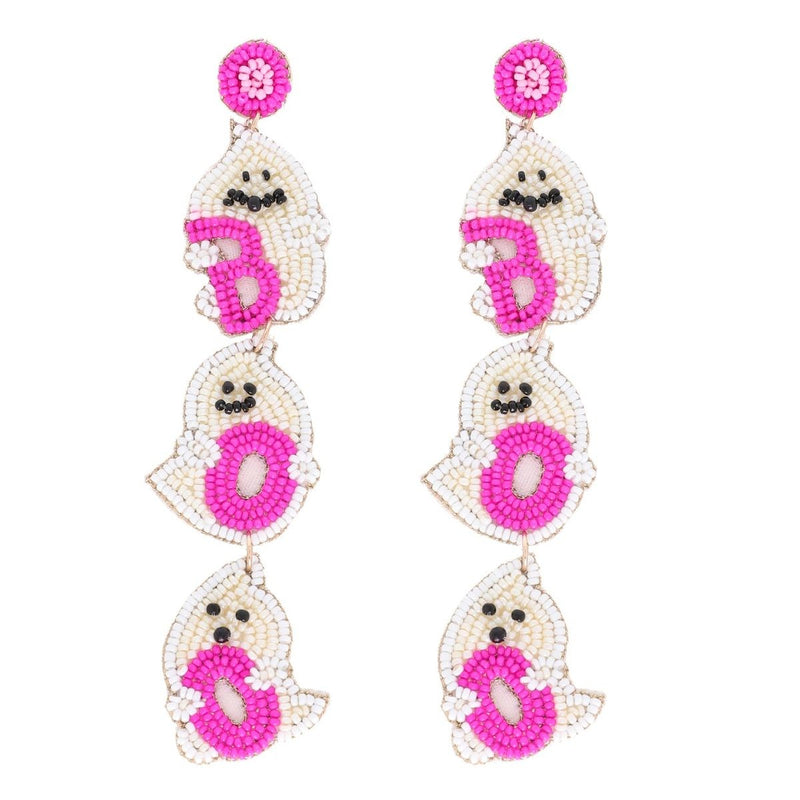 Pink BOO Ghostie Earrings