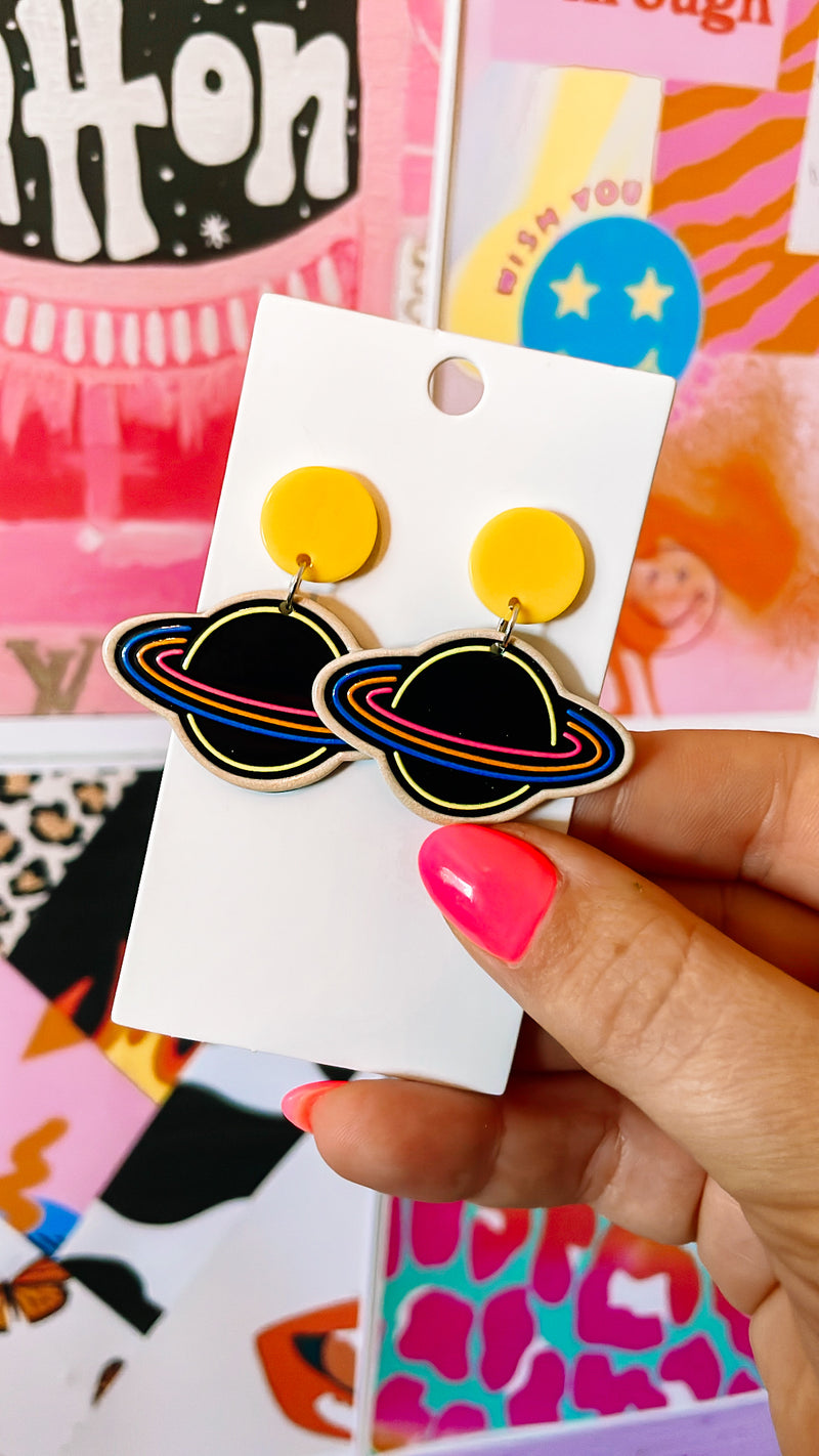 Neon Planet Earrings