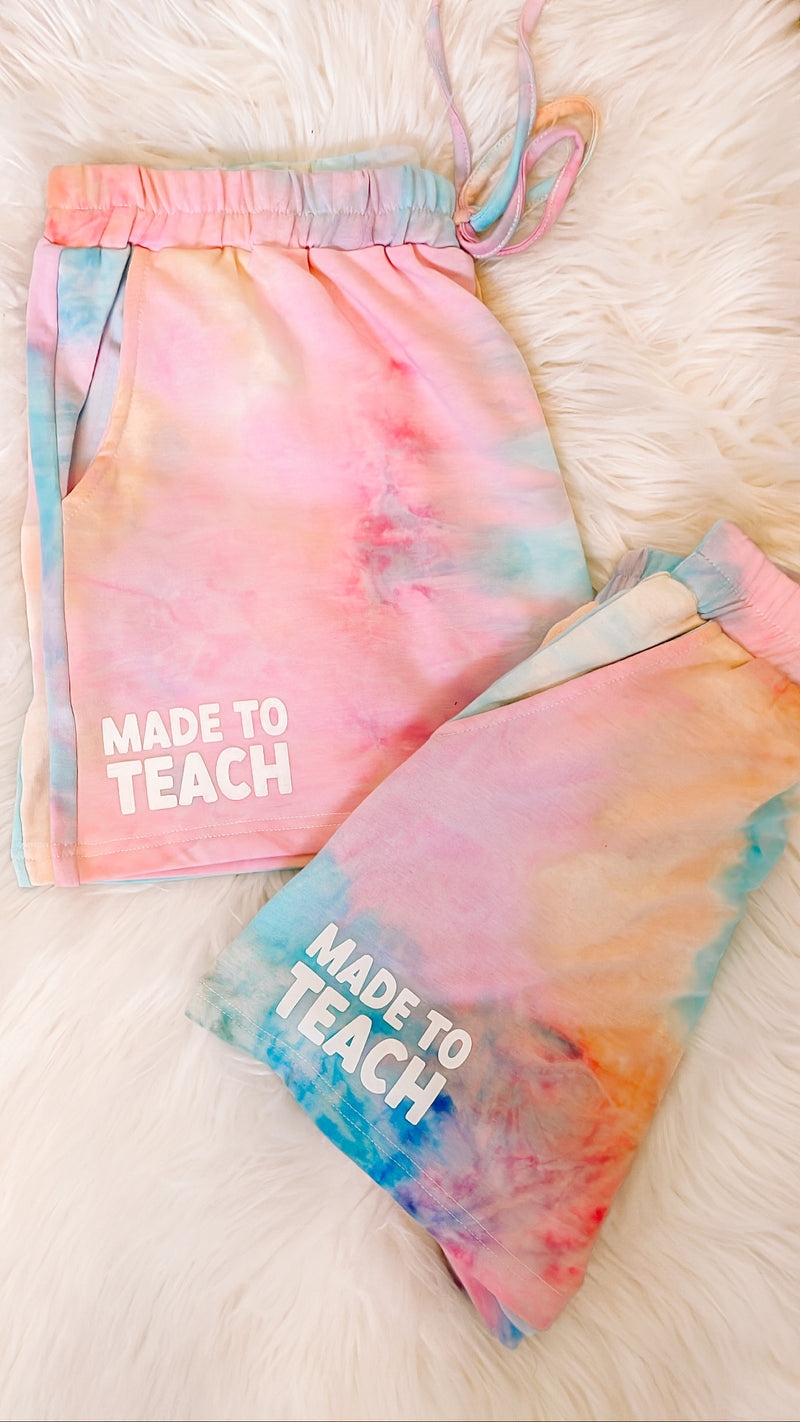 Tie Dye Made to Teach Shorts