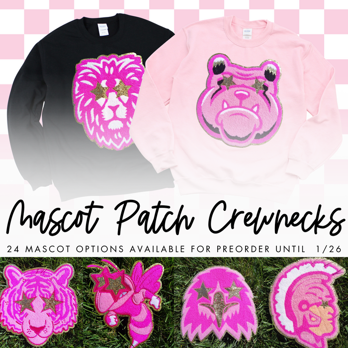 Pink Patch Mascot Crewneck Sweatshirt