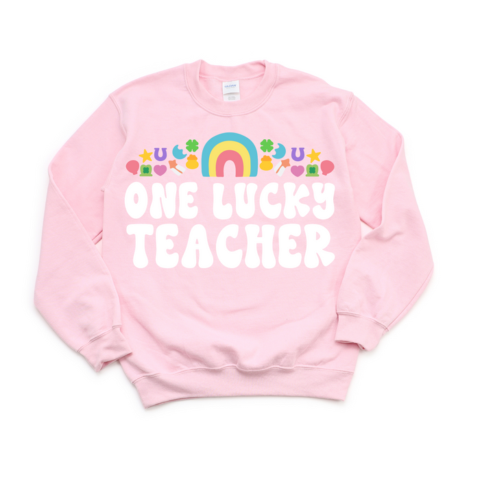 One Lucky Teacher Crewneck Sweatshirt