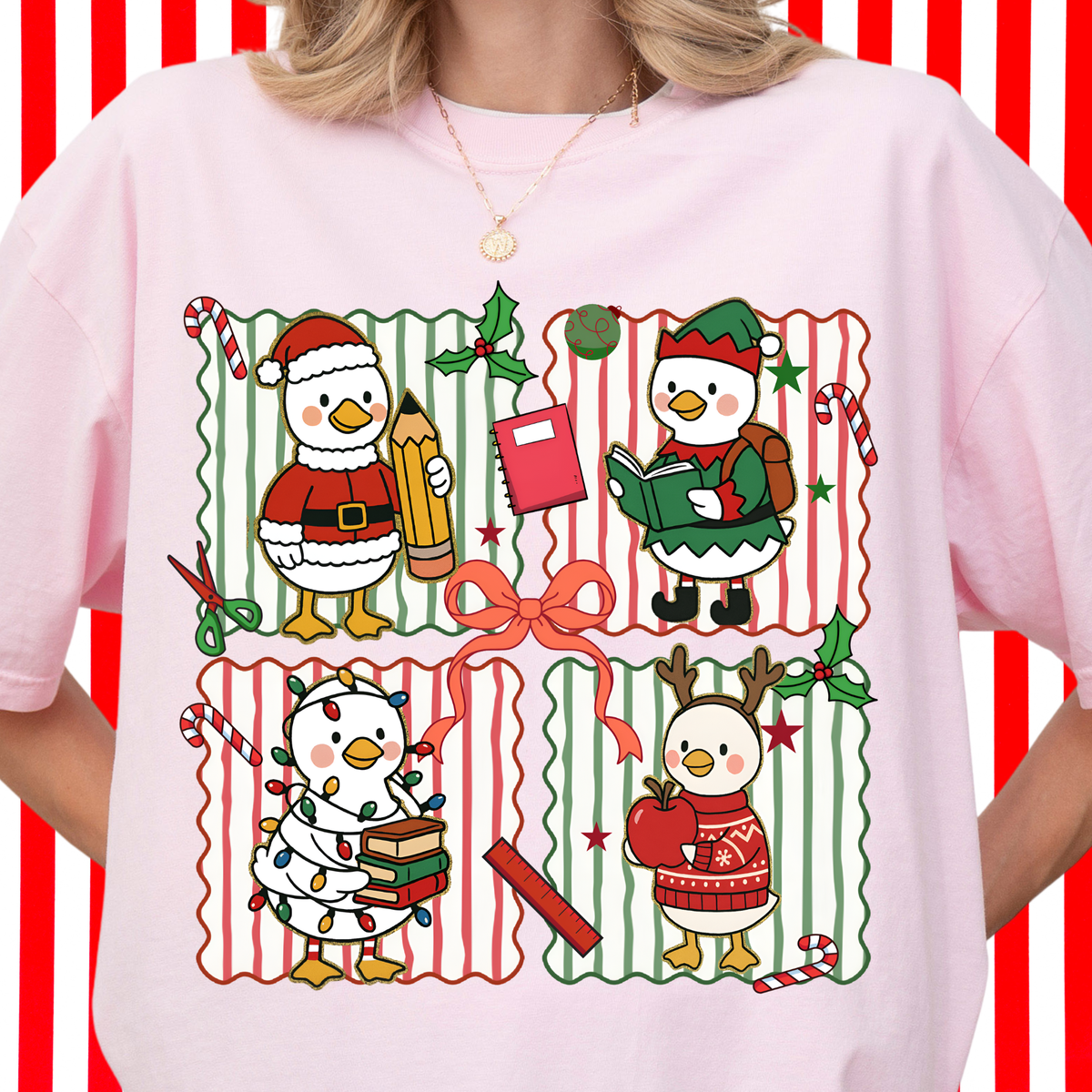 Teacher Goose Collage Tee