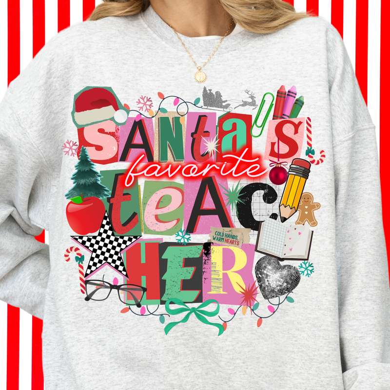 Santa's Favorite Collage Crewneck Sweatshirt