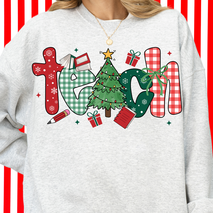 Teach Holiday Crewneck Sweatshirt