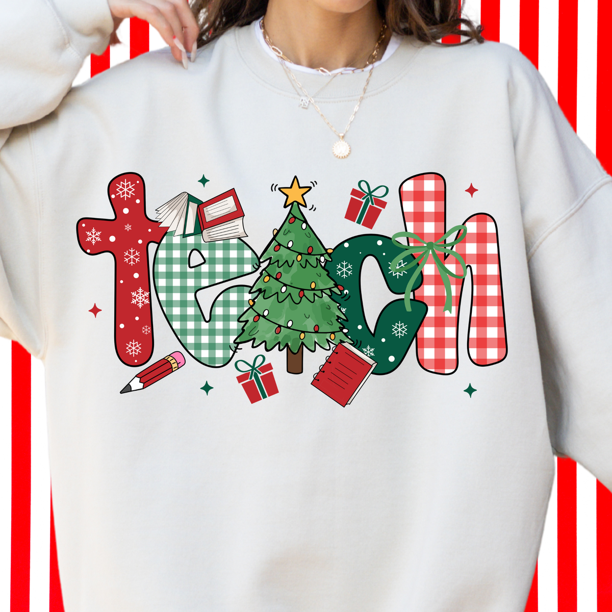 Teach Holiday Crewneck Sweatshirt