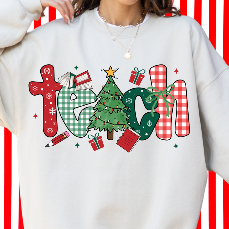Teach Holiday Crewneck Sweatshirt