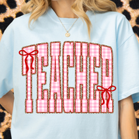Gingham + Leopard TEACHER Tee