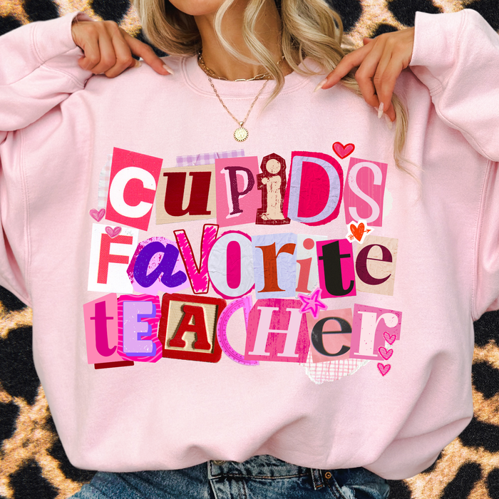 Cupid's Favorite Teacher Crewneck Sweatshirt
