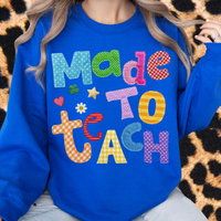 Patchwork Made to Teach Crewneck Sweatshirt