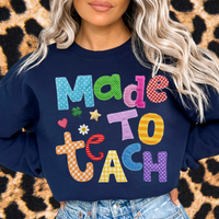 Patchwork Made to Teach Crewneck Sweatshirt