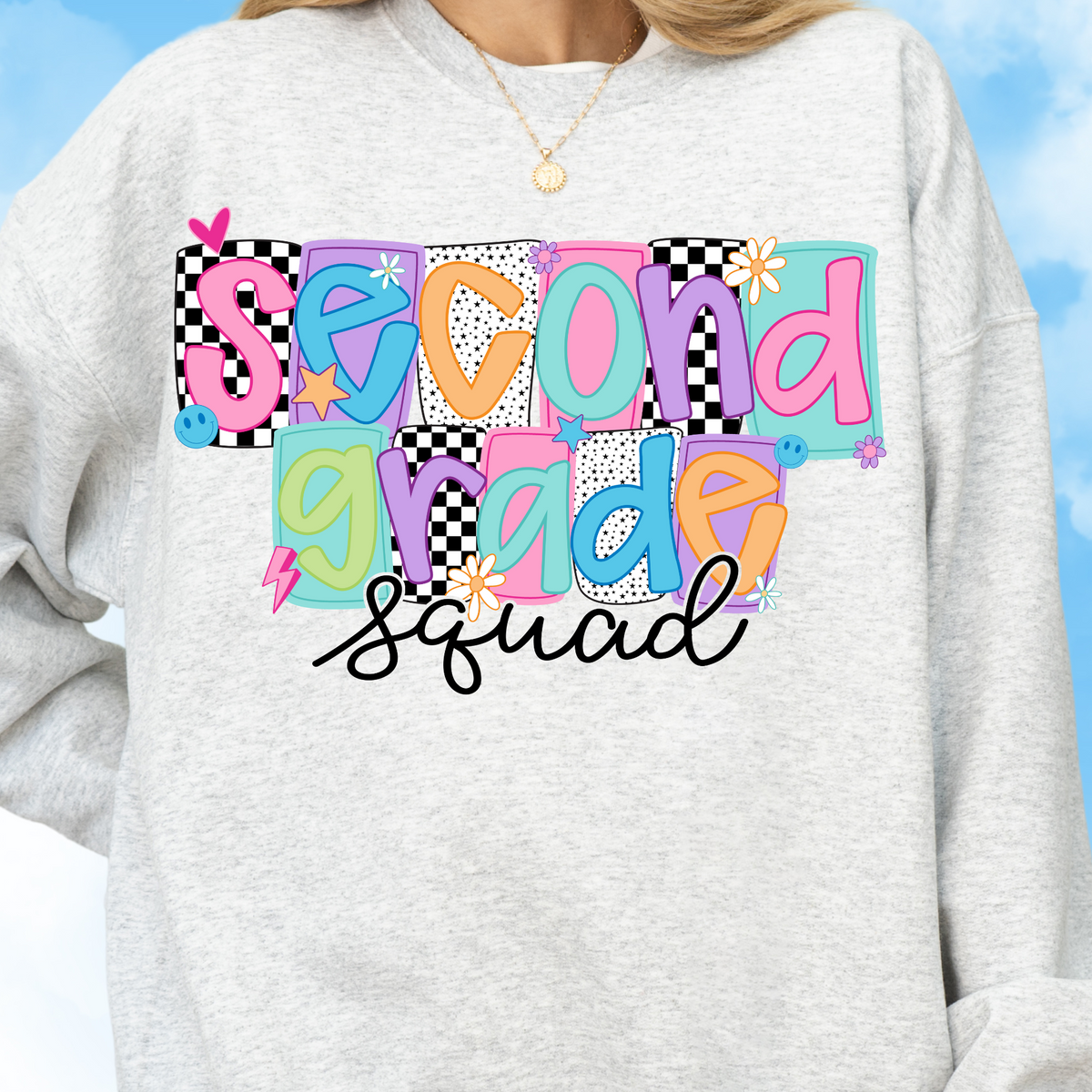 Second Grade Squad Crewneck Sweatshirt