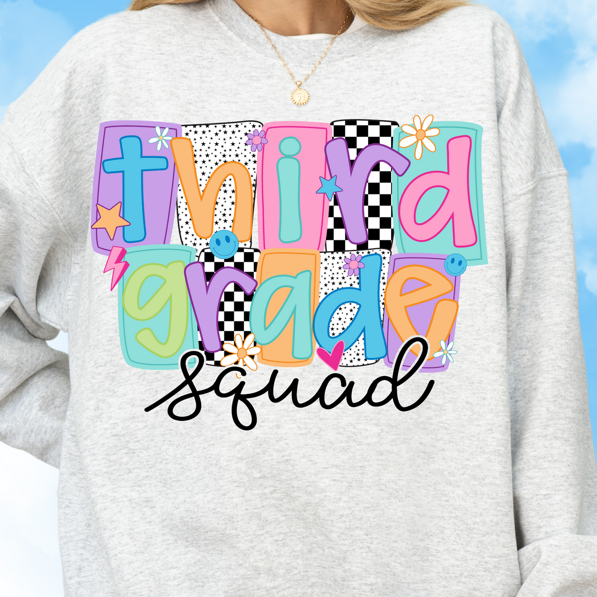 Third Grade Squad Crewneck Sweatshirt