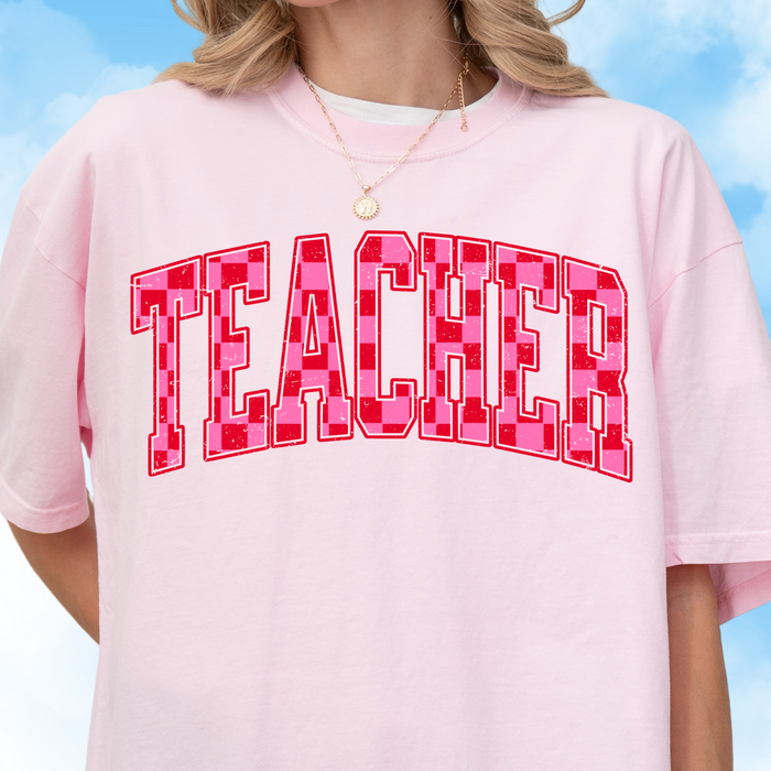 Valentine Check Teacher Tee