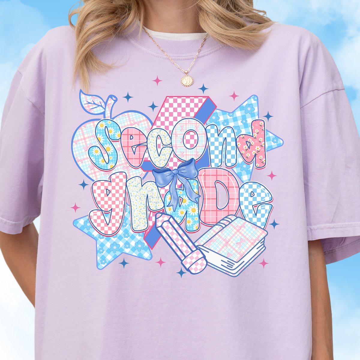 Patchwork Preppy Second Grade Tee