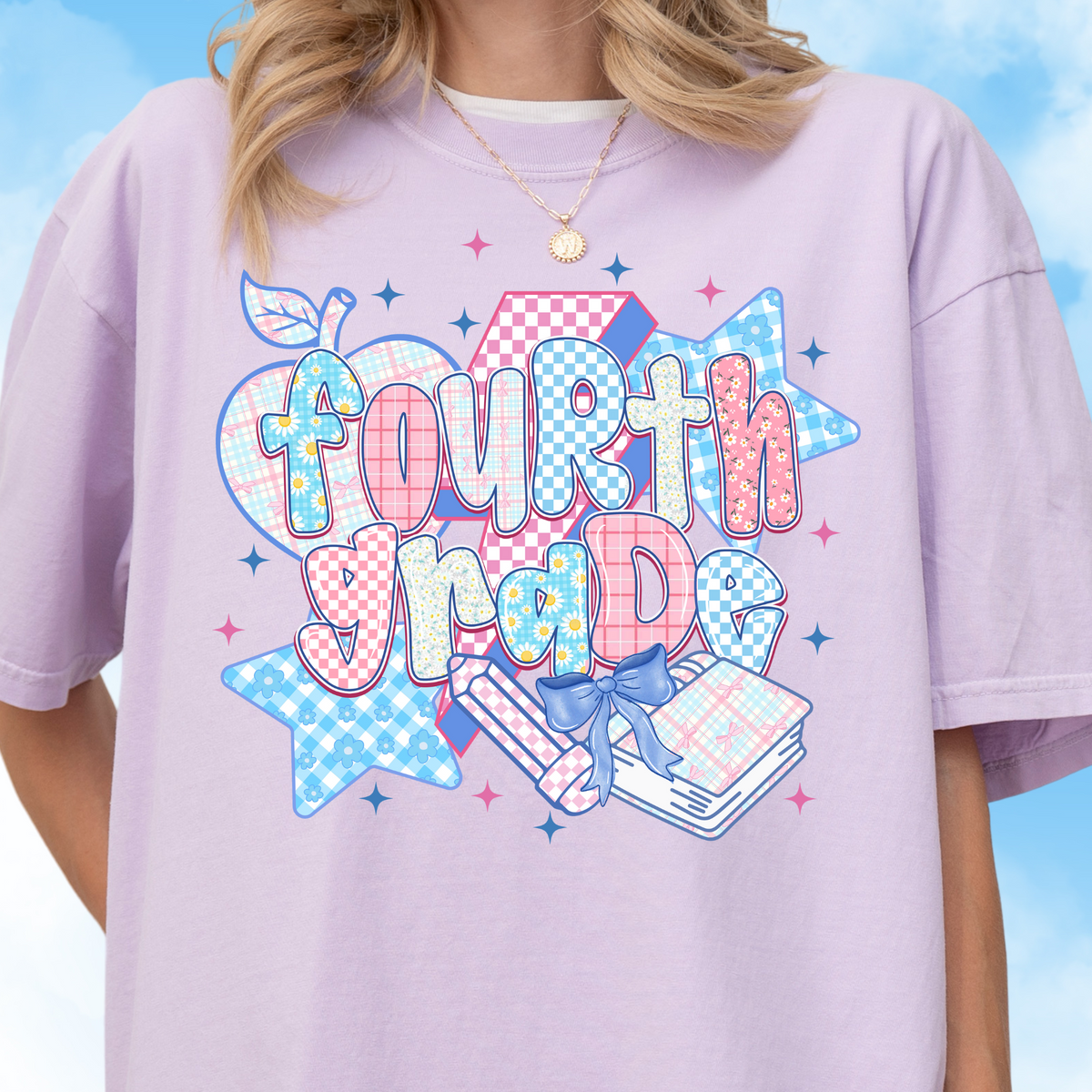 Patchwork Preppy Fourth Grade Tee