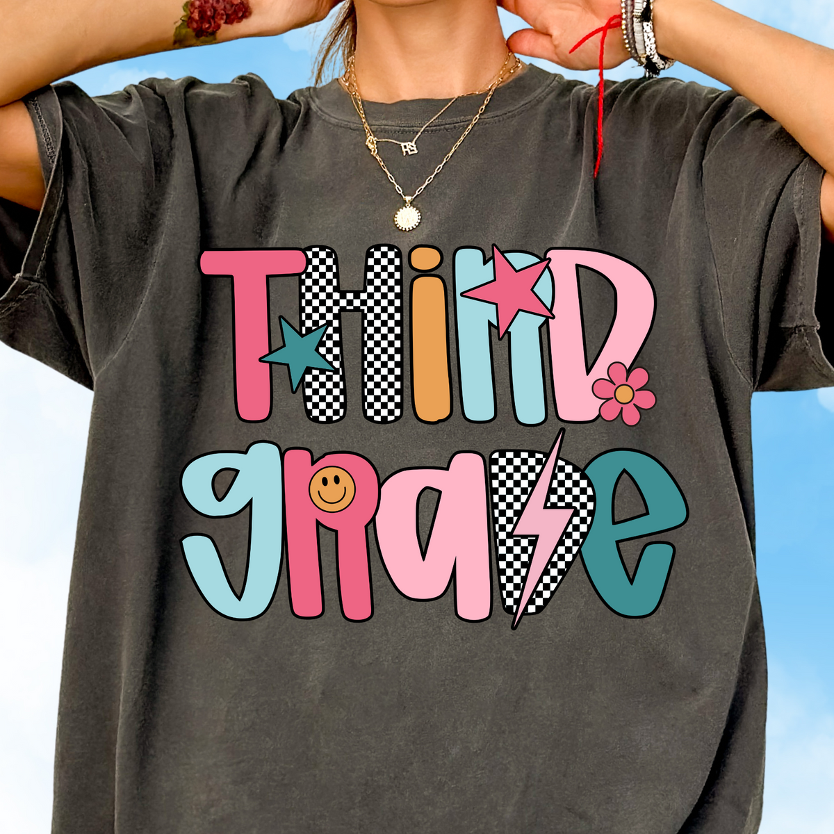 Muted + Checkered Third Grade Tee